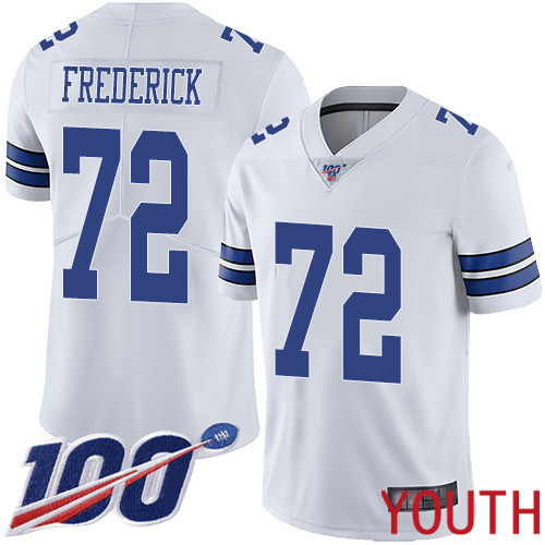 Youth Dallas Cowboys Limited White Travis Frederick Road #72 100th Season Vapor Untouchable NFL Jersey->youth nfl jersey->Youth Jersey